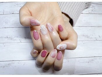 ネイルアンドアイラッシュサロン エスポアール(nail&eyelash salon espoir)/フラワーネイル　大理石