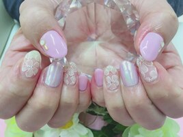 お花レース☆ユニコーンネイル