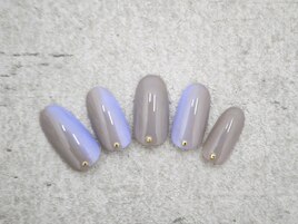 グレー＆パープルオンブレネイル