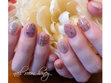 ハニー(honey)/くすみピンク&ツィードネイル♪