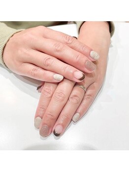 ヘアアンドネイル ミューズ 新浦安店(HAIR&NAIL MUSE)/マーブルブラウンフレンチ