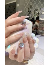 ヘブン ネイル 鶯谷(HEAVEN Nail)/ワンカラーネイルとストーン付き