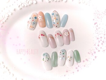 ハッピービューティー(Happy Beauty)/押し花ネイル7500円