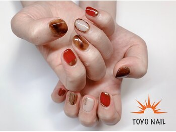 トヨネイル(TOYO NAIL)/べっ甲andミラーアートネイル☆