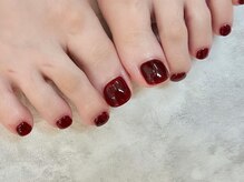 ラカプライベート(LaKa private)/フットネイル赤