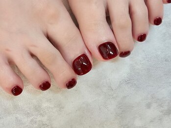 ラカプライベート(LaKa private)/フットネイル赤
