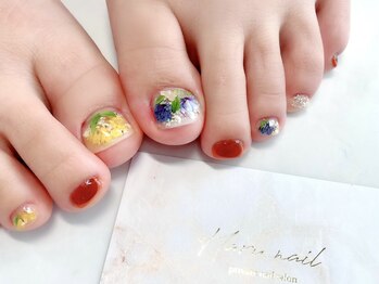 ハルネイル(Haru nail)/フットにも押し花を♪