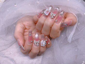 スノーネイルサロン 新宿店(Snow nail salon)/マグフレチークリボンビジュー