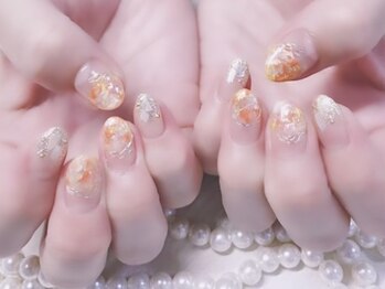 オレンジニュアンスネイル