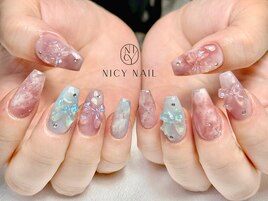 ニュアンスネイルｘリボン