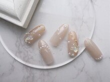 ネイル スパ ココプラス(Nail spa Cocoplus)/ワンホン蝶々ネイル￥9000