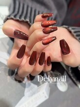 デリーネイル(Dely_nail)/深み赤のマグネットネイル