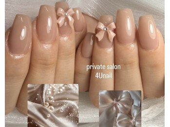 フォーユーネイル(4U nail)/ワンカラー＋リボン