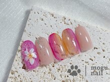 モグネイル(Mogunail)/バリ夏/ハイビスカスネイル