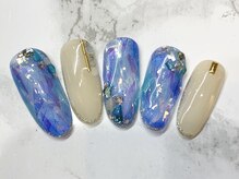 ラリュールネイル(L'Allure nail)/ブルー系ニュアンスネイル￥8200