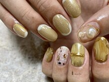 アイネイルズ 渋谷店(I nails)/イエローぷっくりニュアンス