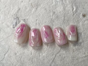 アイネイルズ 梅田店(I nails)/ピンクもやもやしずく春¥8200
