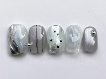 ジェミーネイル イケブクロ(Jemiy nail ikebukuro)/シルバーブルー￥8000