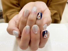 プルミエ ネイル(Premier Nail)/Xmasネイル★ラメグラ+2本アート