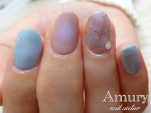 アミュリー ネイル アトリエ(Amury nail atelier)/ラメフェザーニットネイル♪