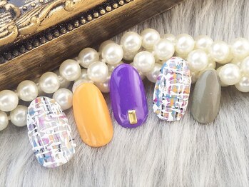 ネイルズガッシュ 武蔵小山店(NAILsGUSH)/*ぷっくりツイード*