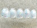 【8月】白×手描きフラワー