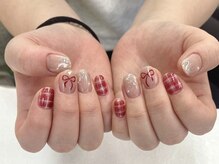 ペルルネイル(perle nail)/チェック×リボン