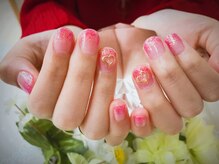 プルミエ ネイル(Premier Nail)/ピンクラメグラとオープンハート