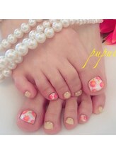 イーネイル(e-NAIL)/お花柄フットネイル