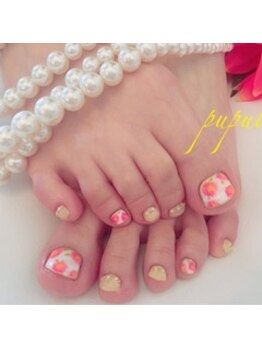 イーネイル(e-NAIL)/お花柄フットネイル