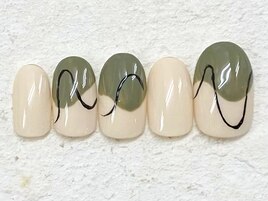 アシンメトリー　くすみカラー