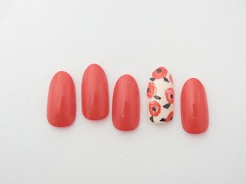 アムルーズ(Amoureuse)/ワンポイント花柄ネイル♪