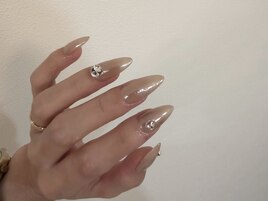 ヌーディーカラー　ミラーネイル