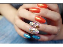 ノンブリック 楽々園店(Nomblic)/アシメオーロラミラーネイル