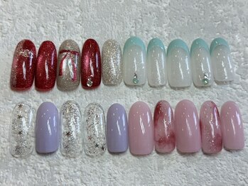 ネイルアンドアイラッシュ ネネの写真/季節限定♪シンプルネイル5830円・トレンドネイル7700円☆ハンドは前日当日予約限定のお得なクーポンもあり