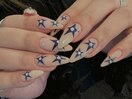 【Kana.y】ネイビー星ベージュ