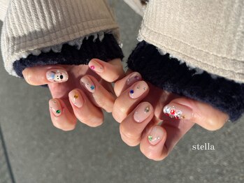 ステラ(stella)/Christmas bijou nail