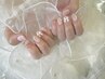 【華やかに】ジェルネイル アート4本パーツ付放題 ¥7500