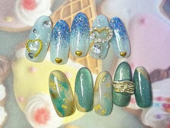 アン ジョーヌドラゴ/【自爪ネイル】寒色ネイル