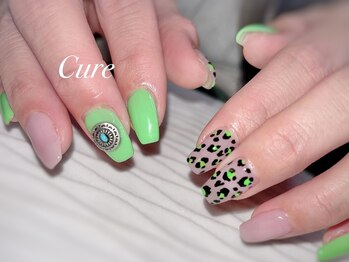 ネイル アンド まつげエクステサロン キュア(Cure)/アニマル×ターコイズネイル