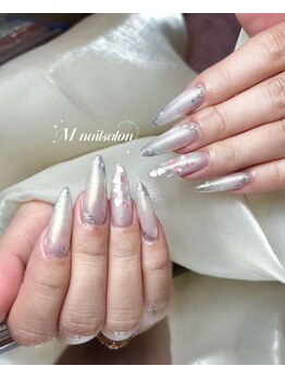 Mネイルの写真/美フォルムな長さだしスカルプ☆*デザイン持ち込みOK♪最新ネイルはブログ・フォトをCheck!!パラジェル導入