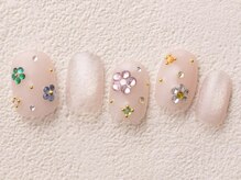 アイネイルズ 渋谷店(I nails)/フラワービジューネイル