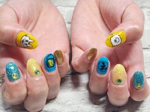 アミュージングネイル(amusing nail)/90分☆イラストネイル黄色水色