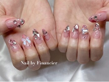 フィナンシェ(Financier)/ラメグラ　韓国ネイル