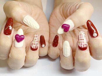 ベティネイル アイラッシュ(Betty Nail)/ニット×ツイード冬ネイル