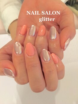 ネイルサロン グリッター(NAIL SALON glitter)/ミラーネイル