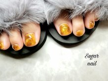 シュガーネイル(sugar nail)/鼈甲風ニュアンスフットネイル