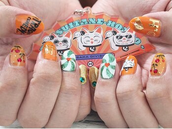 120分☆ミラーロゴネイル橙金