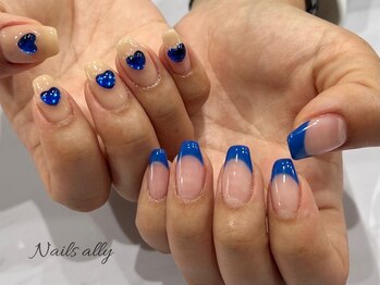 ネイルズアリー 立川店(Nails ally)/カラフル×シースルー×ブルー