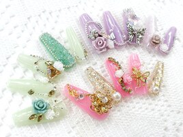 ジェル：フリー★薔薇ネイル